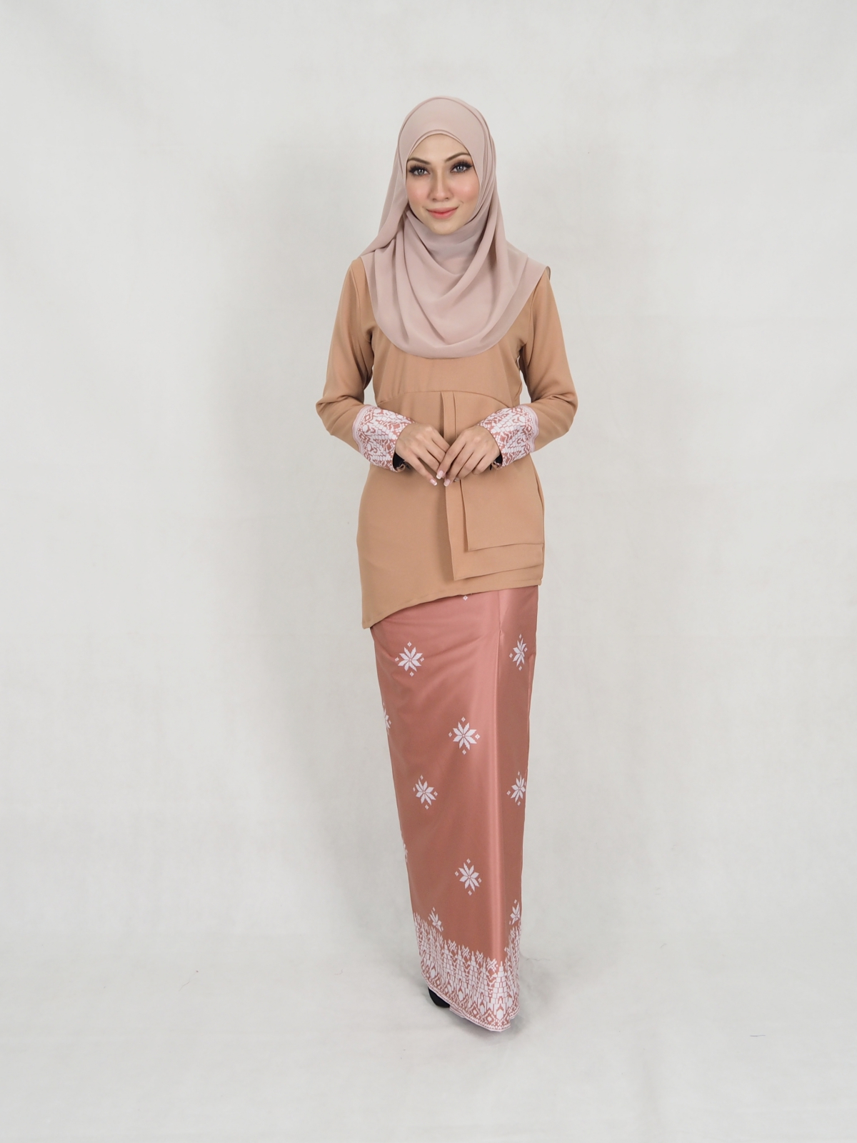 SW5344 SONGKET PRINTED BAJU KURUNG BROWN