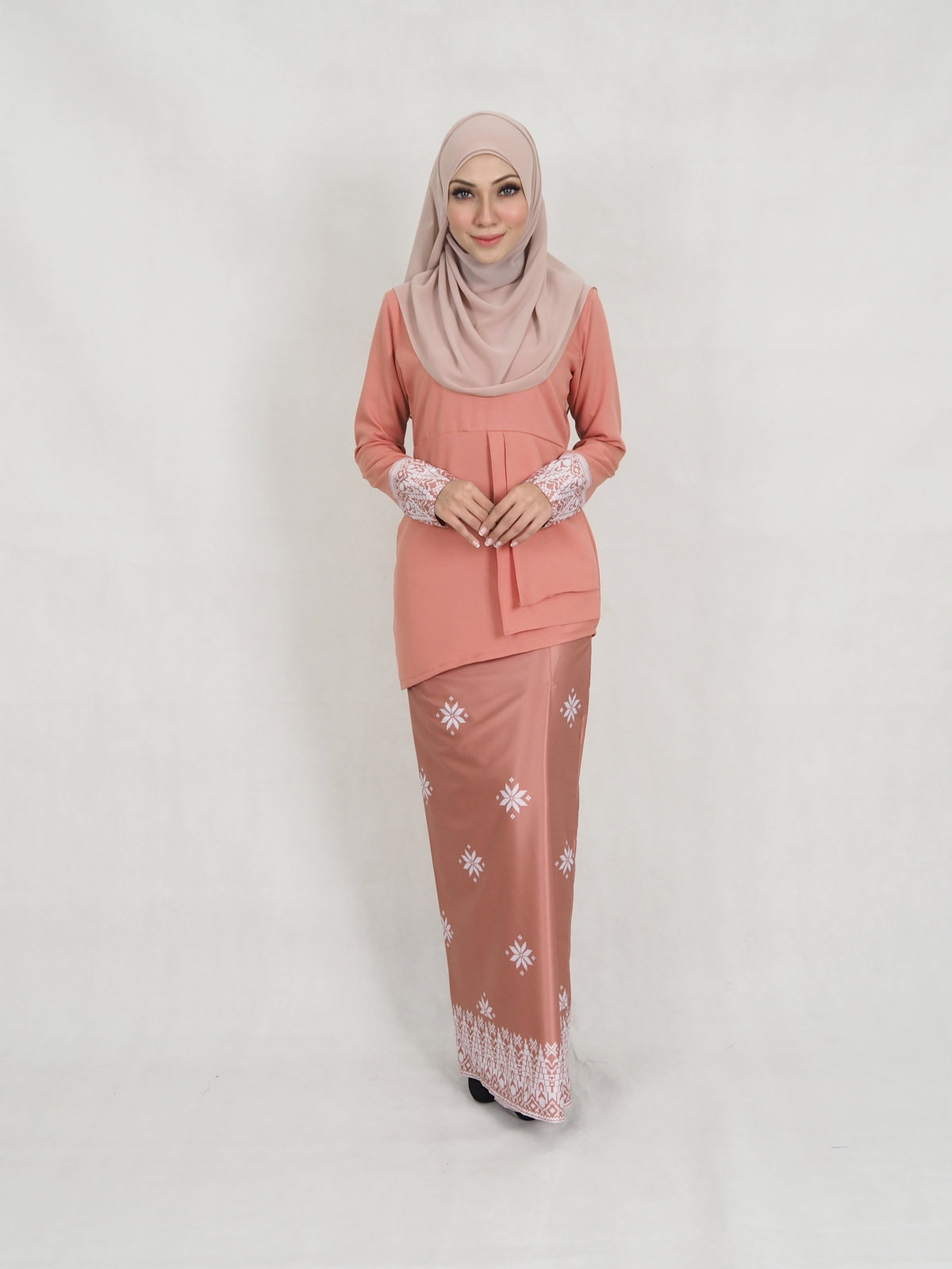 SW5344 SONGKET PRINTED BAJU KURUNG PEACH