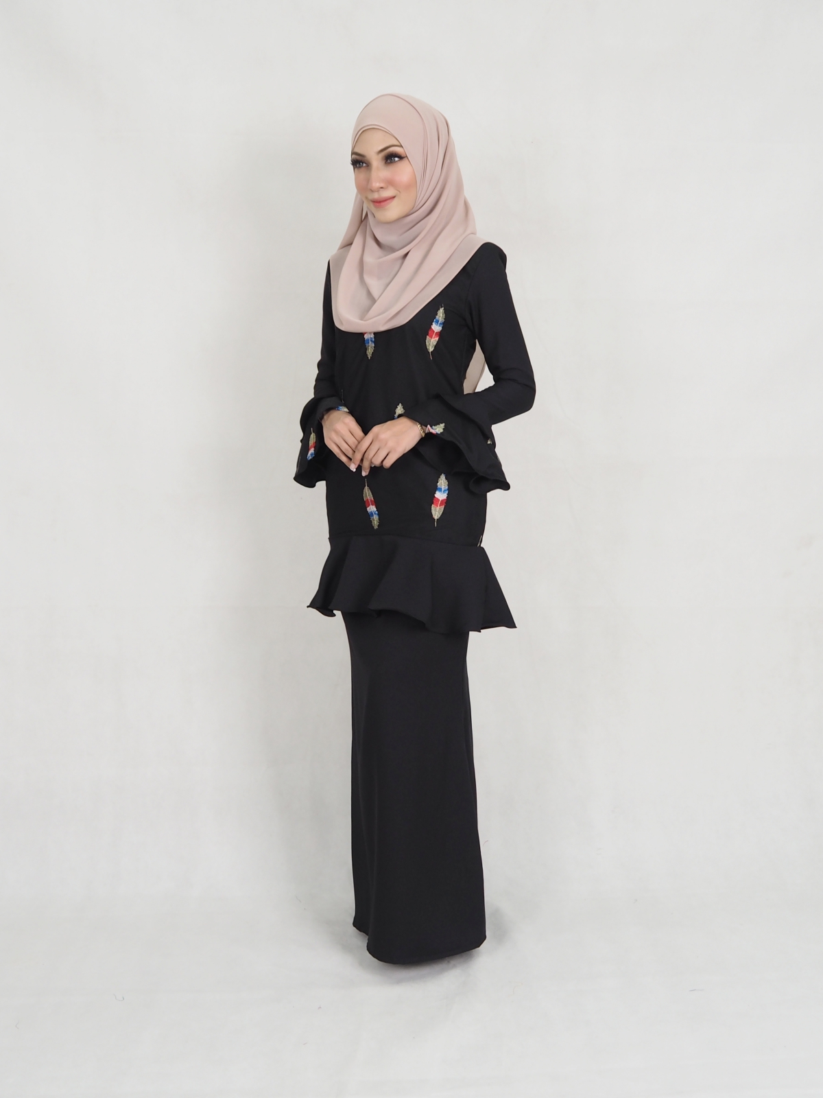 SW5345 LOVELY TRUMPET BAJU KURUNG BLACK