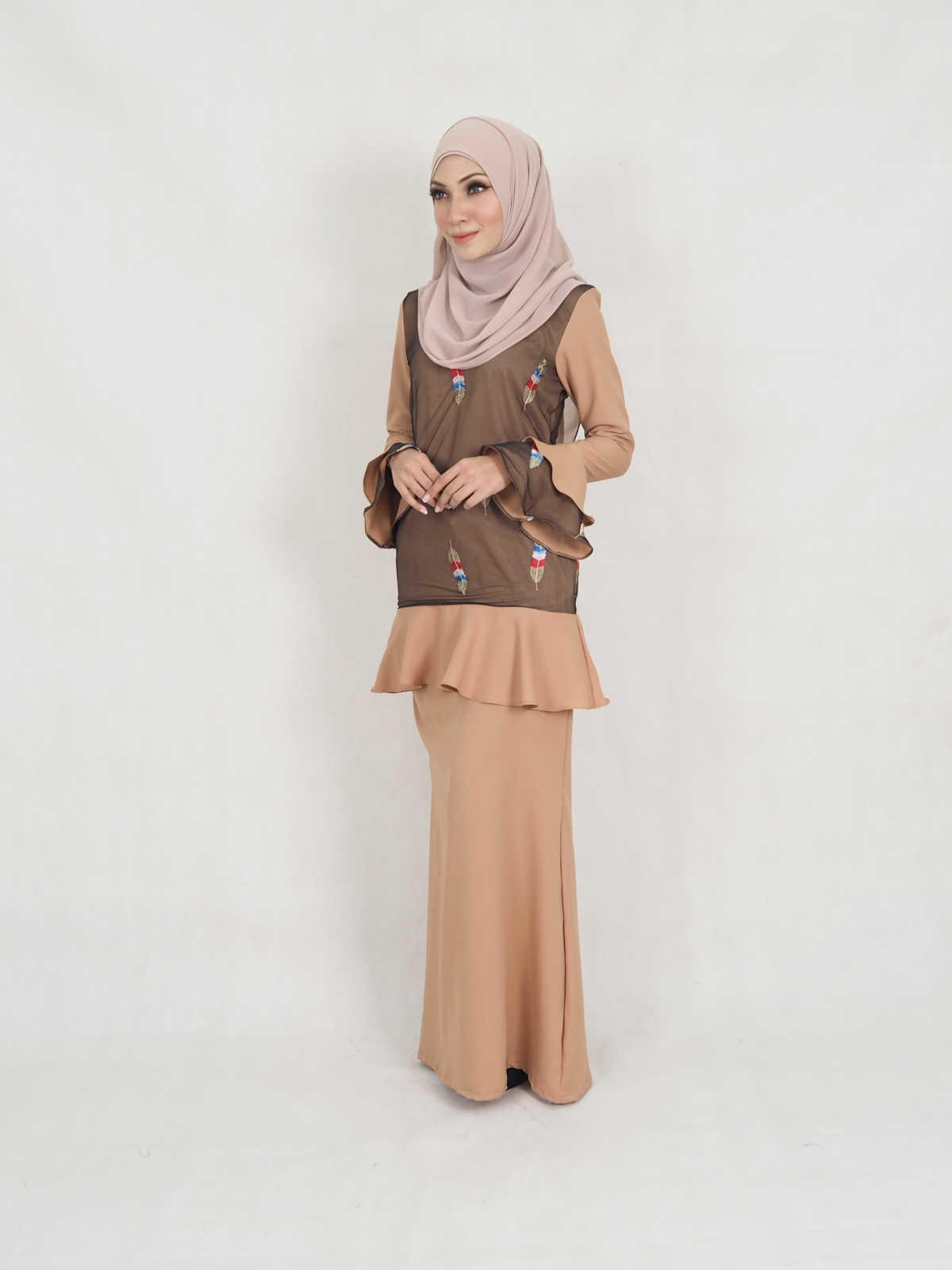 SW5345 LOVELY TRUMPET BAJU KURUNG BROWN