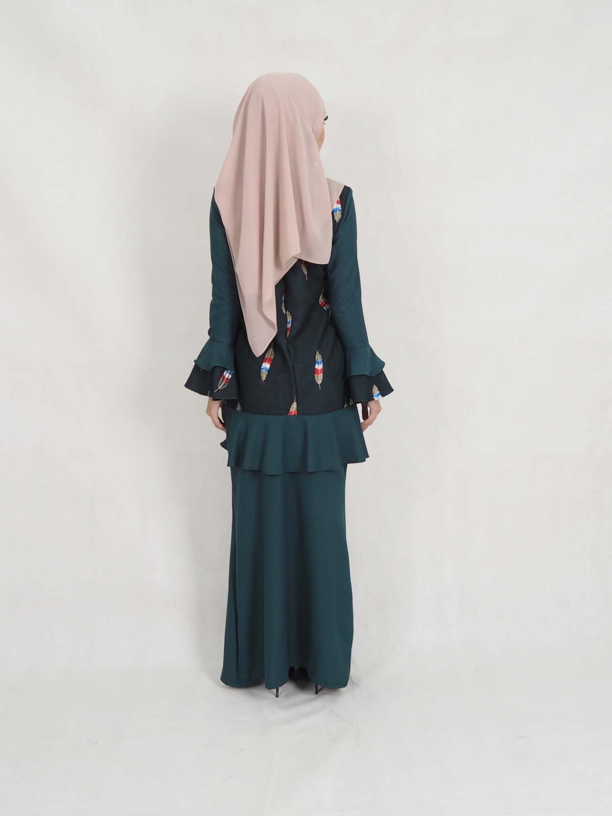 SW5345 LOVELY TRUMPET BAJU KURUNG EMERALD GREEN