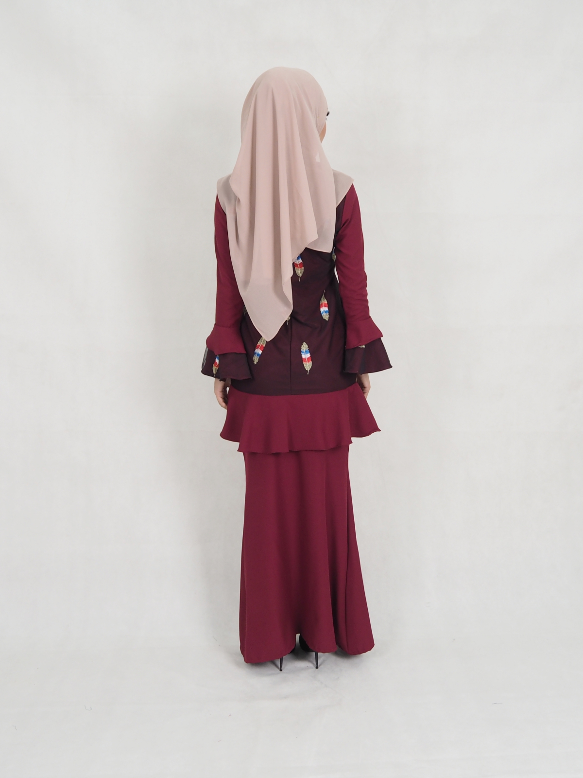 SW5345 LOVELY TRUMPET BAJU KURUNG MAROON
