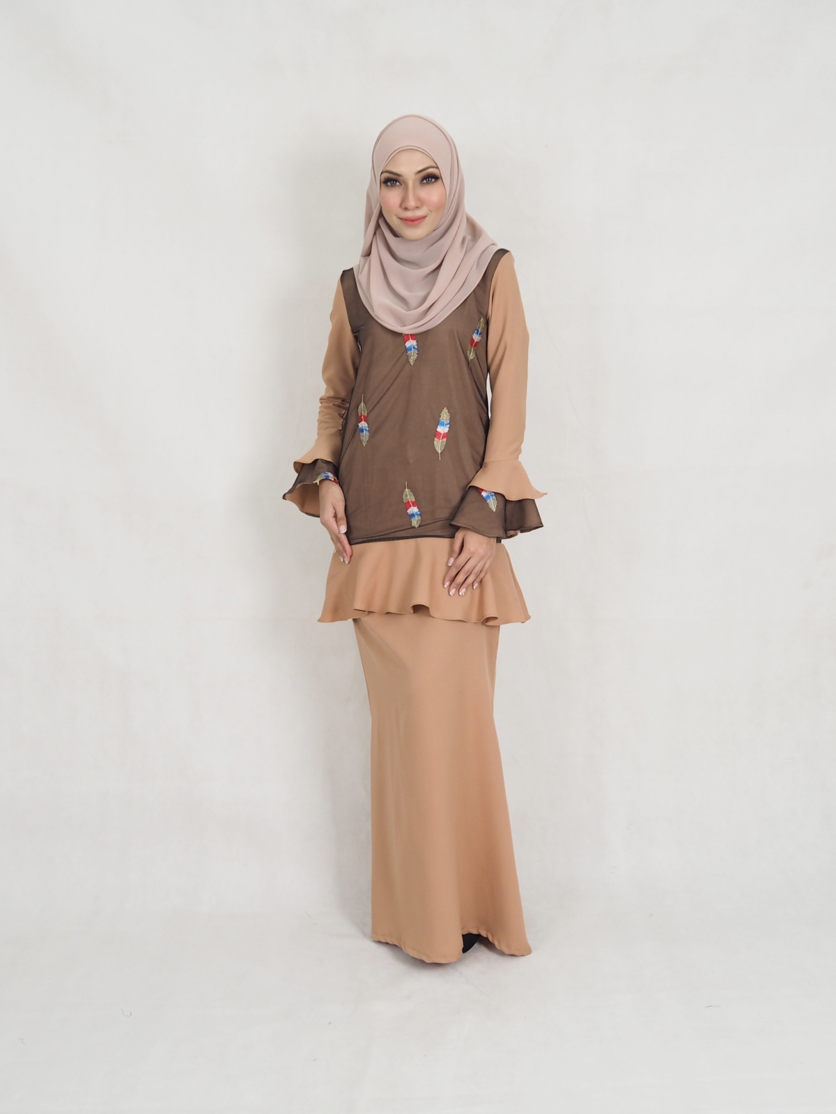 SW5345 LOVELY TRUMPET BAJU KURUNG BROWN