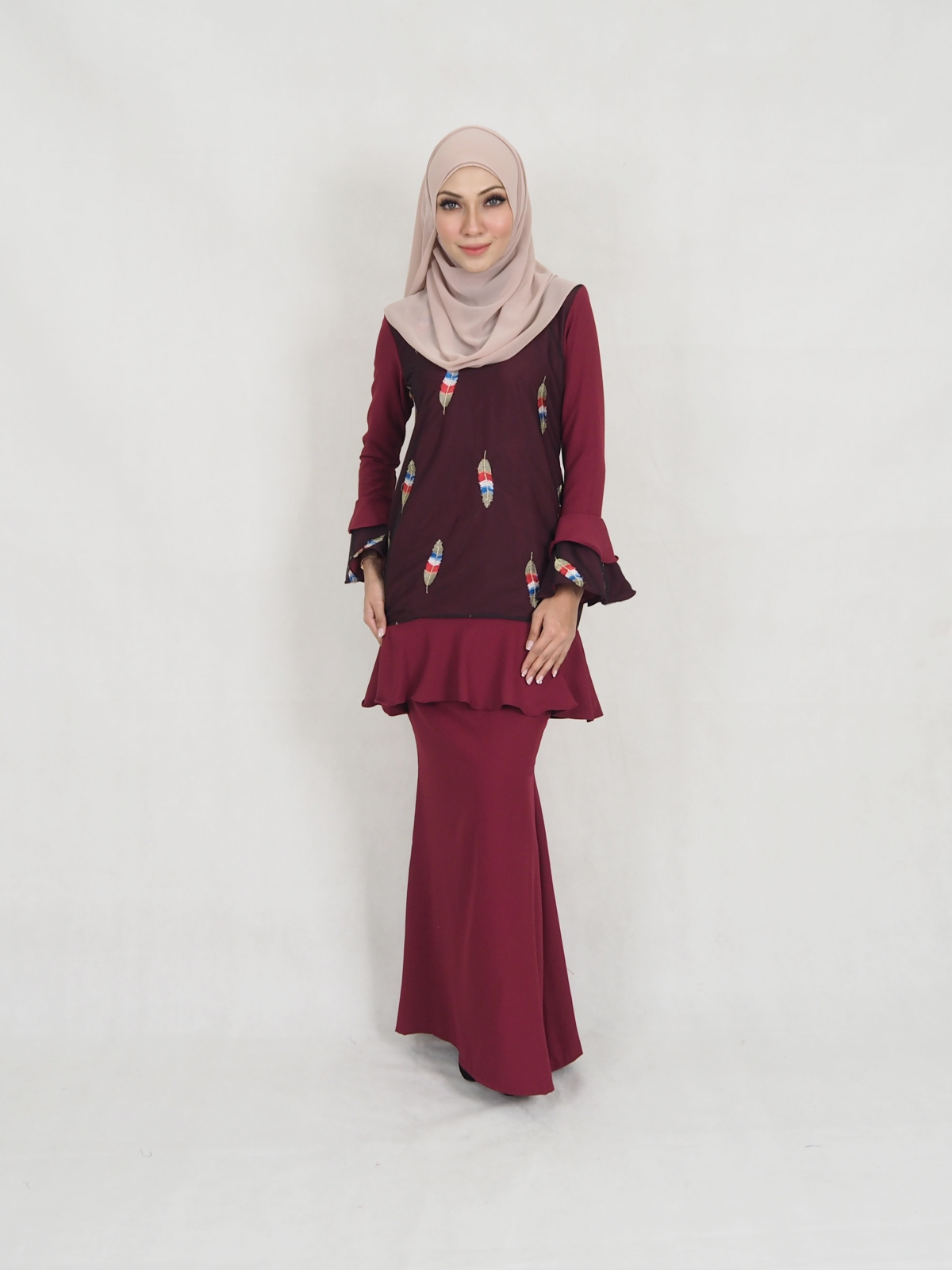 SW5345 LOVELY TRUMPET BAJU KURUNG MAROON