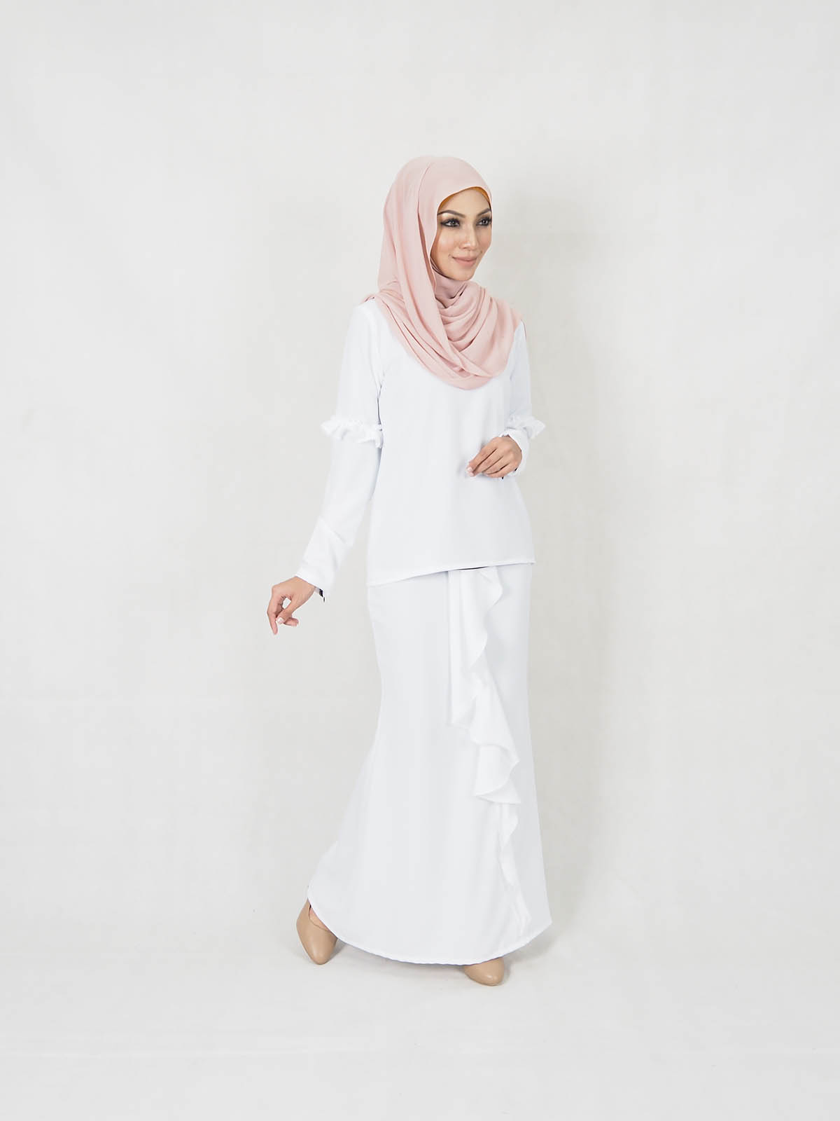 SW5347 MODERN STYLISH KURUNG WHITE