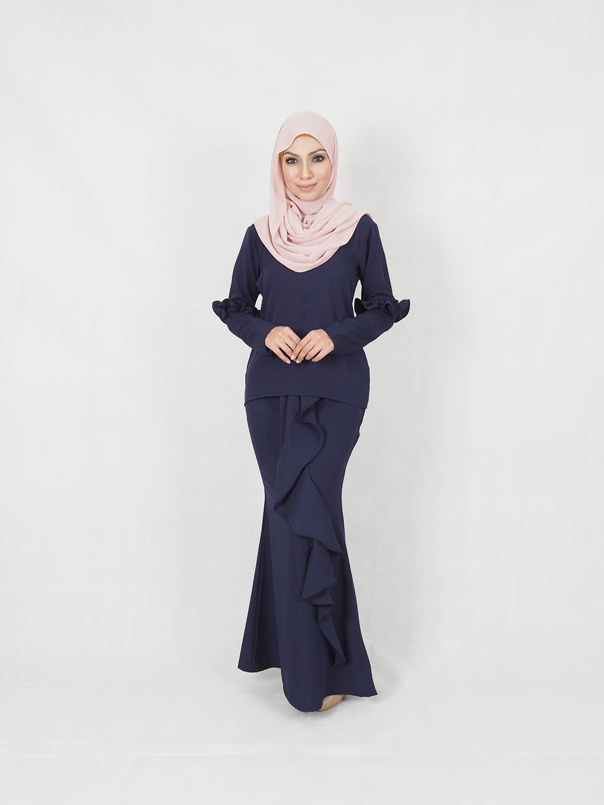 SW5347 MODERN STYLISH KURUNG NAVY BLUE