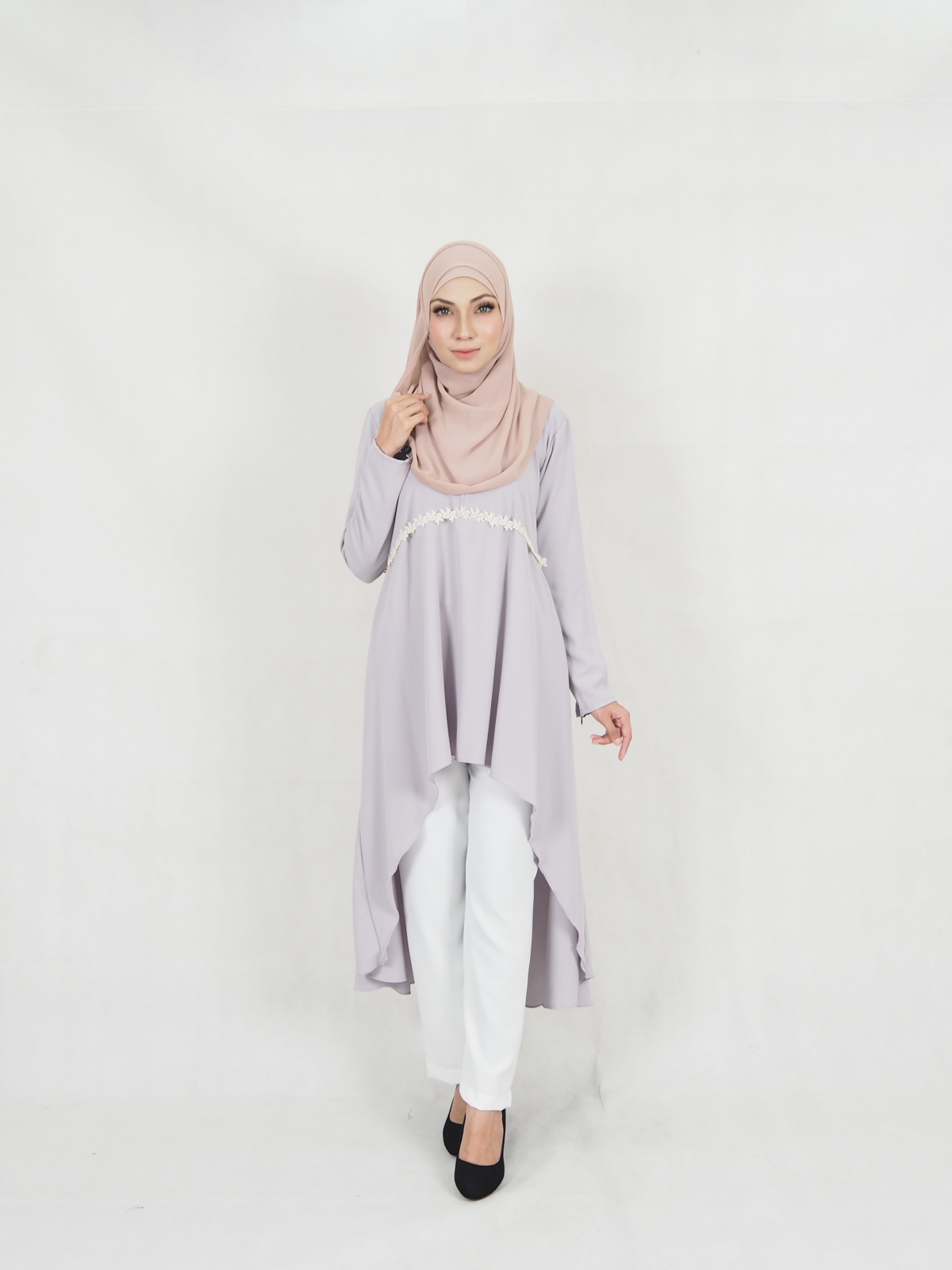 SW5327 STYLISH MODERN BLOUSE + PANTS GREY