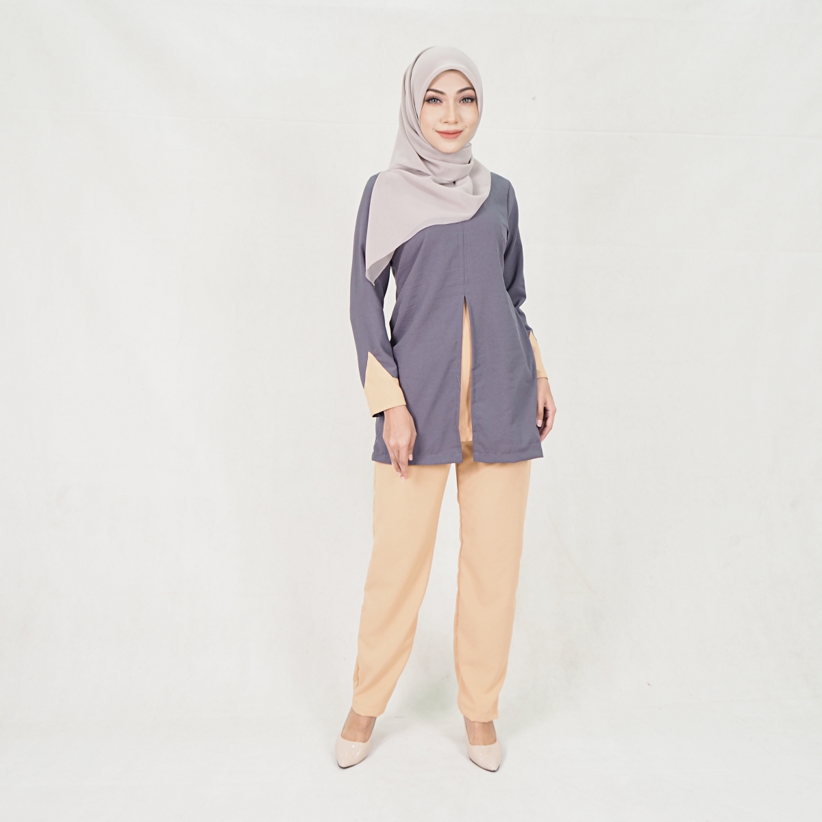 SW5302 JASMINE BLOUSE + PANTS SET GREY