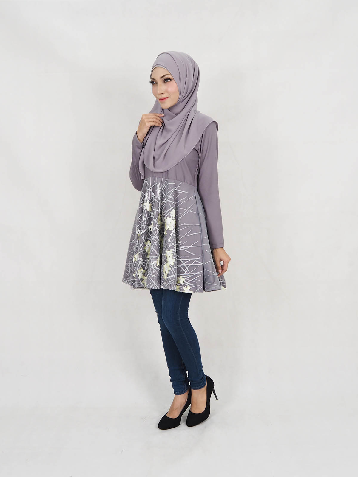 SW5318 WOMEN'S BLOUSE GREY