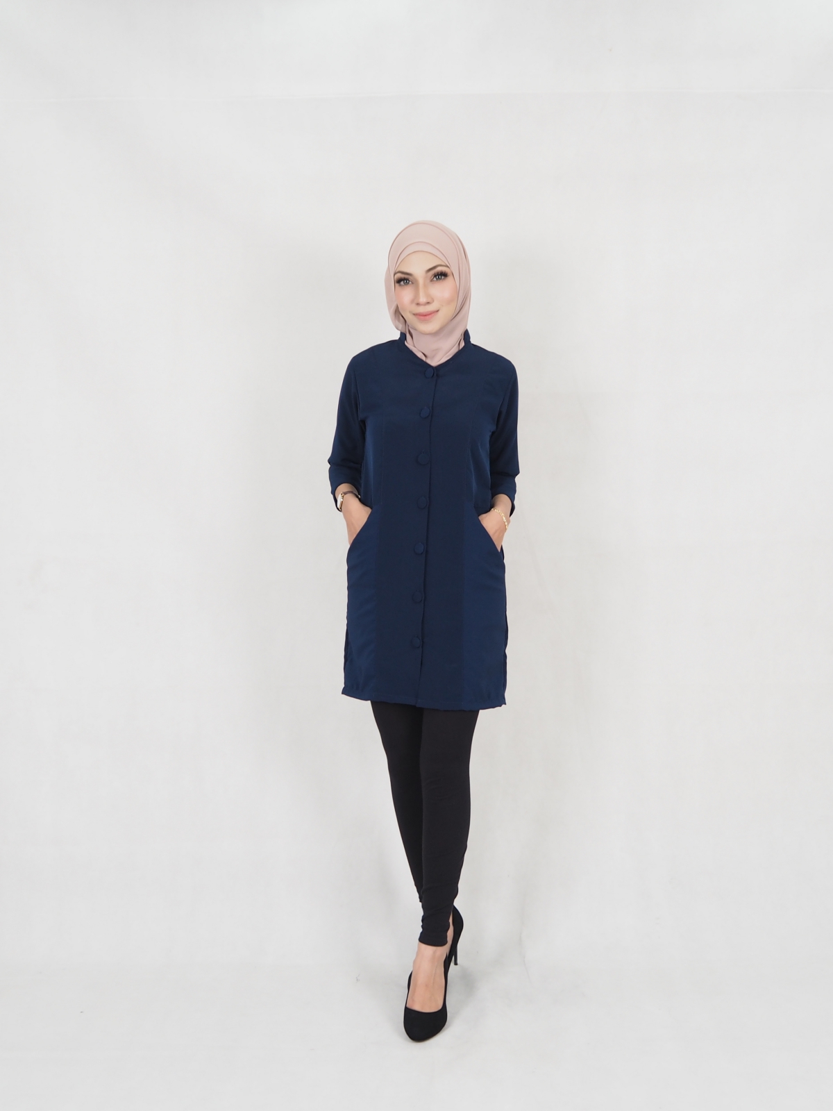 SW5320 BASIC BLOUSE NAVY BLUE