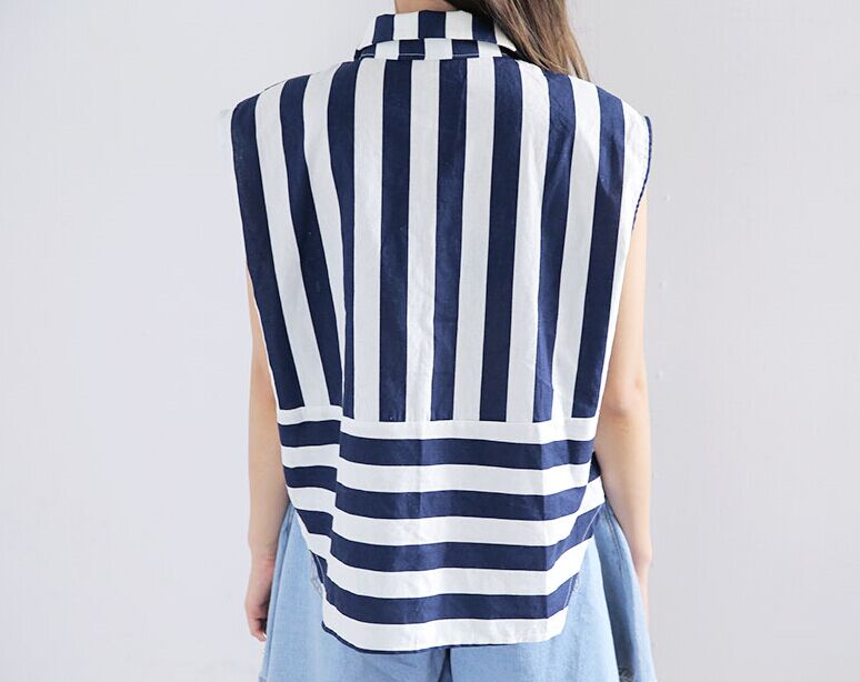 BM71280 Stripe Button Top As Picture