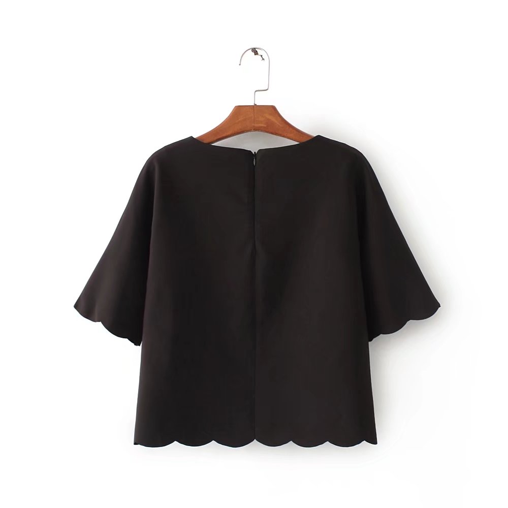 BM71282 Women's Embroidered Top Black