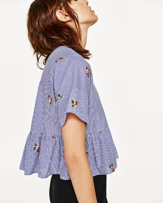BM71284 Embroidered Stripe Top As Picture
