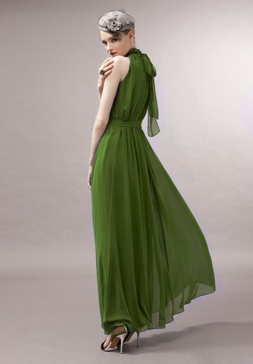 BM71294 Sexy Ruffle Dress Green