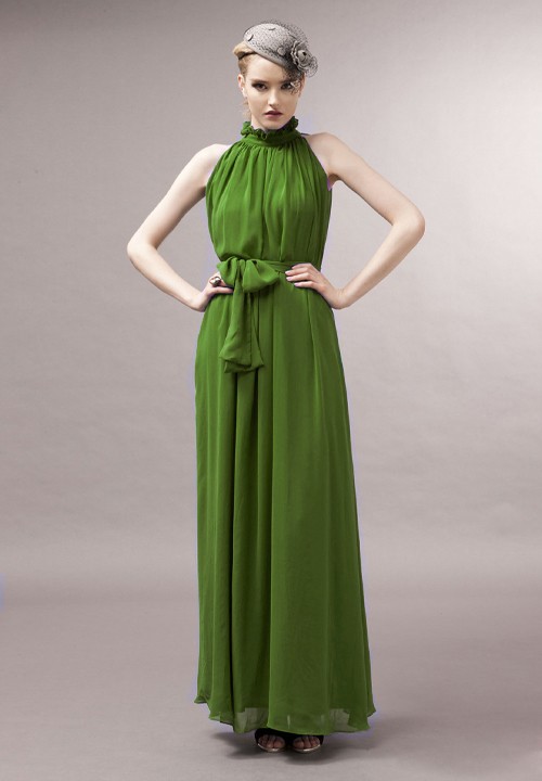 BM71294 Sexy Ruffle Dress Green