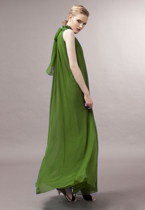 BM71294 Sexy Ruffle Dress Green