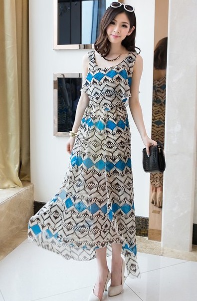 BM71296 Sexy Printed Dress As Picture