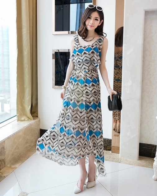 BM71296 Sexy Printed Dress As Picture