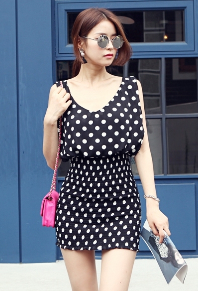 BM71301 Polka Dot Dress As Picture