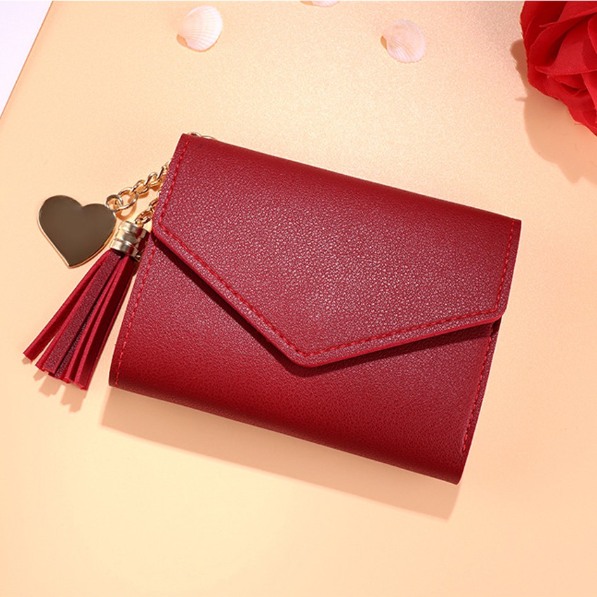 KW80765 Women's Tassel Wallet Wine Red