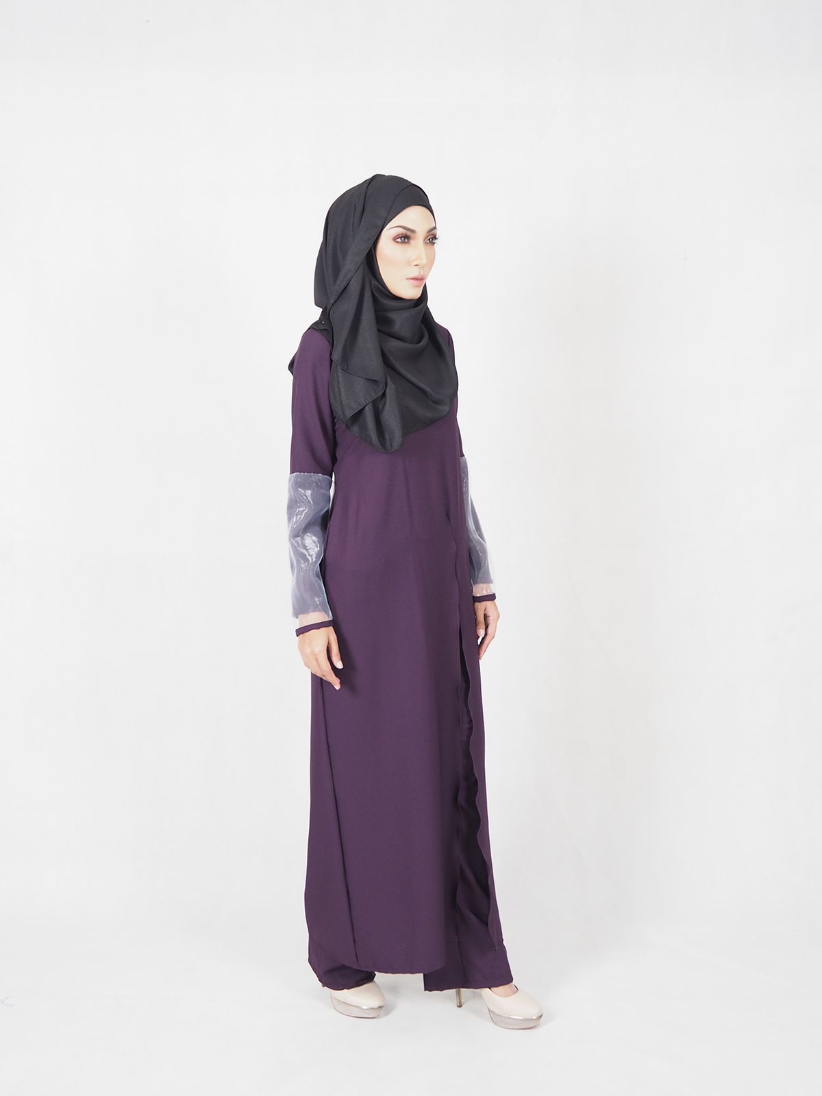 SW5356 PLUS SIZE BREASTFEEDING BLOUSE & PANTS PURPLE