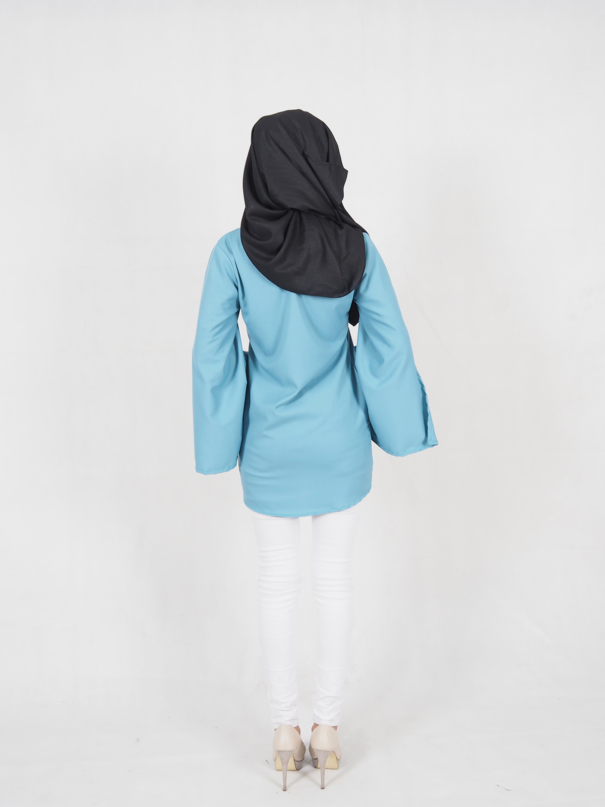 SW5373 AMEENA PLUS SIZE BLOUSE BLUE