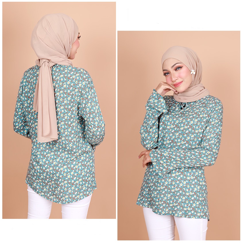 QA-797 FLORAL PRINTED BLOUSE MINT