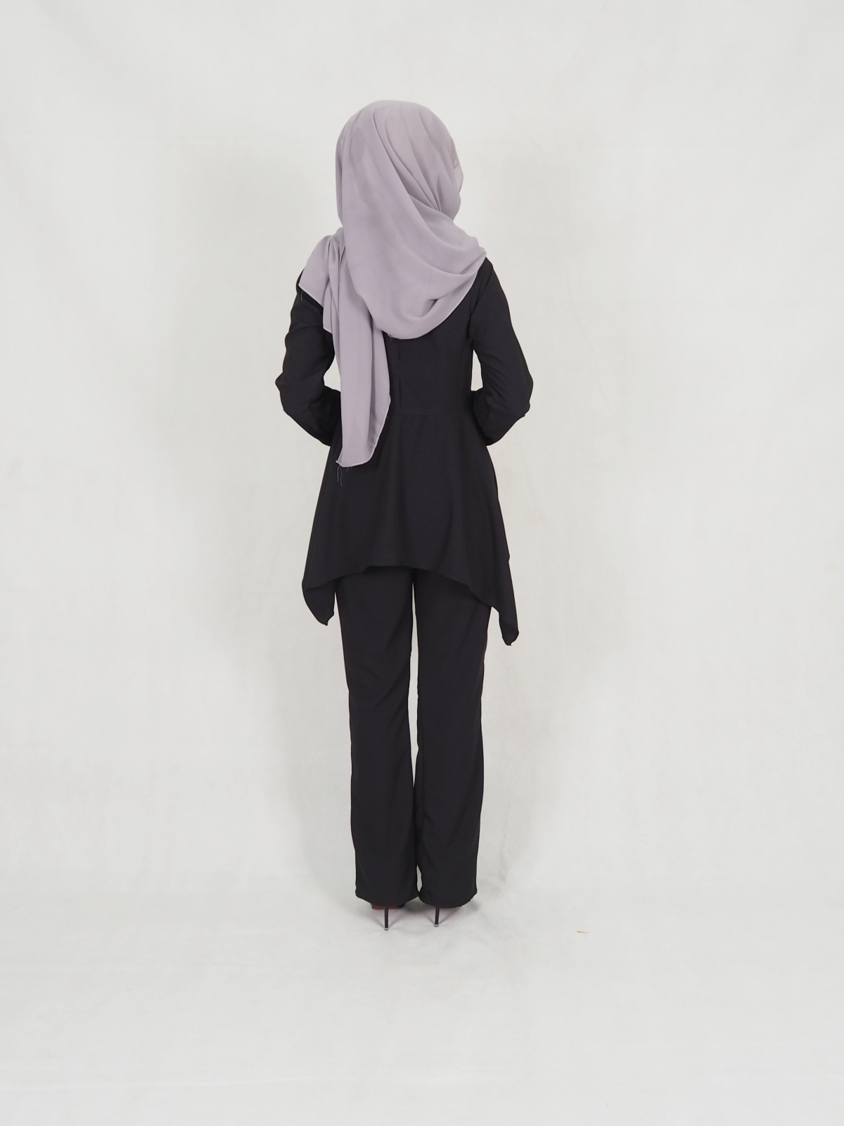 SW5351 PLUS SIZE BLOUSE & PANTS SET BLACK