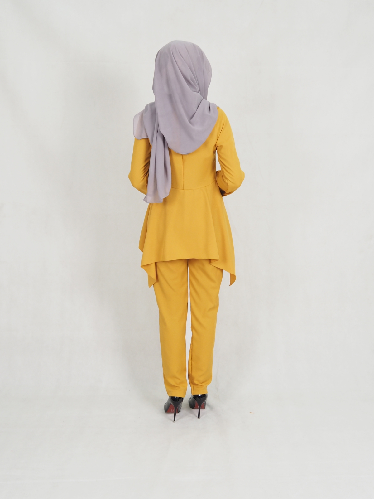 SW5351 PLUS SIZE BLOUSE & PANTS SET MUSTARD