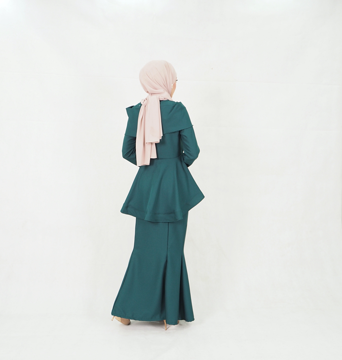 SW5352 MODERN PEPLUM BAJU KURUNG EMERALD GREEN