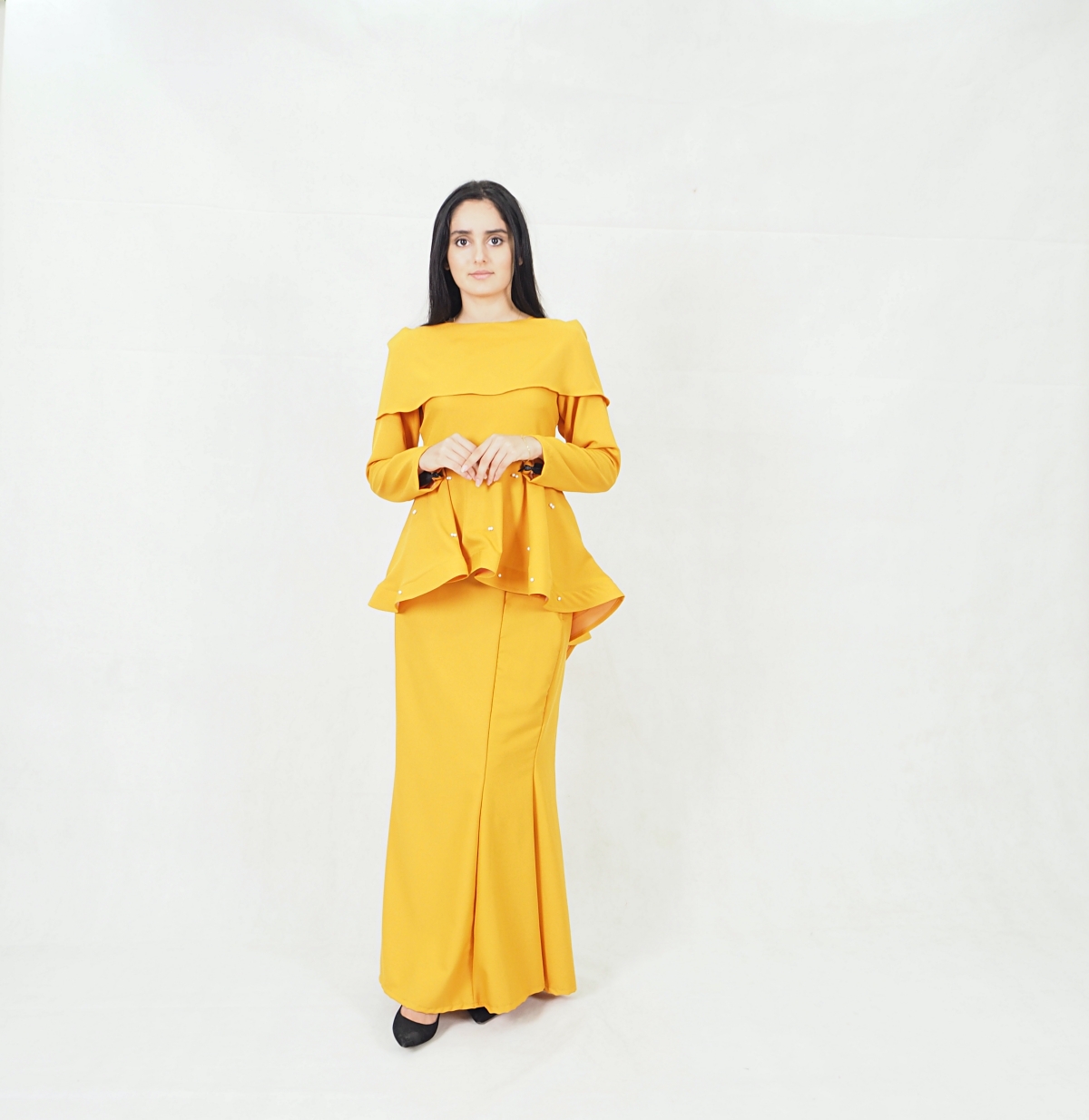 SW5352 MODERN PEPLUM BAJU KURUNG MUSTARD