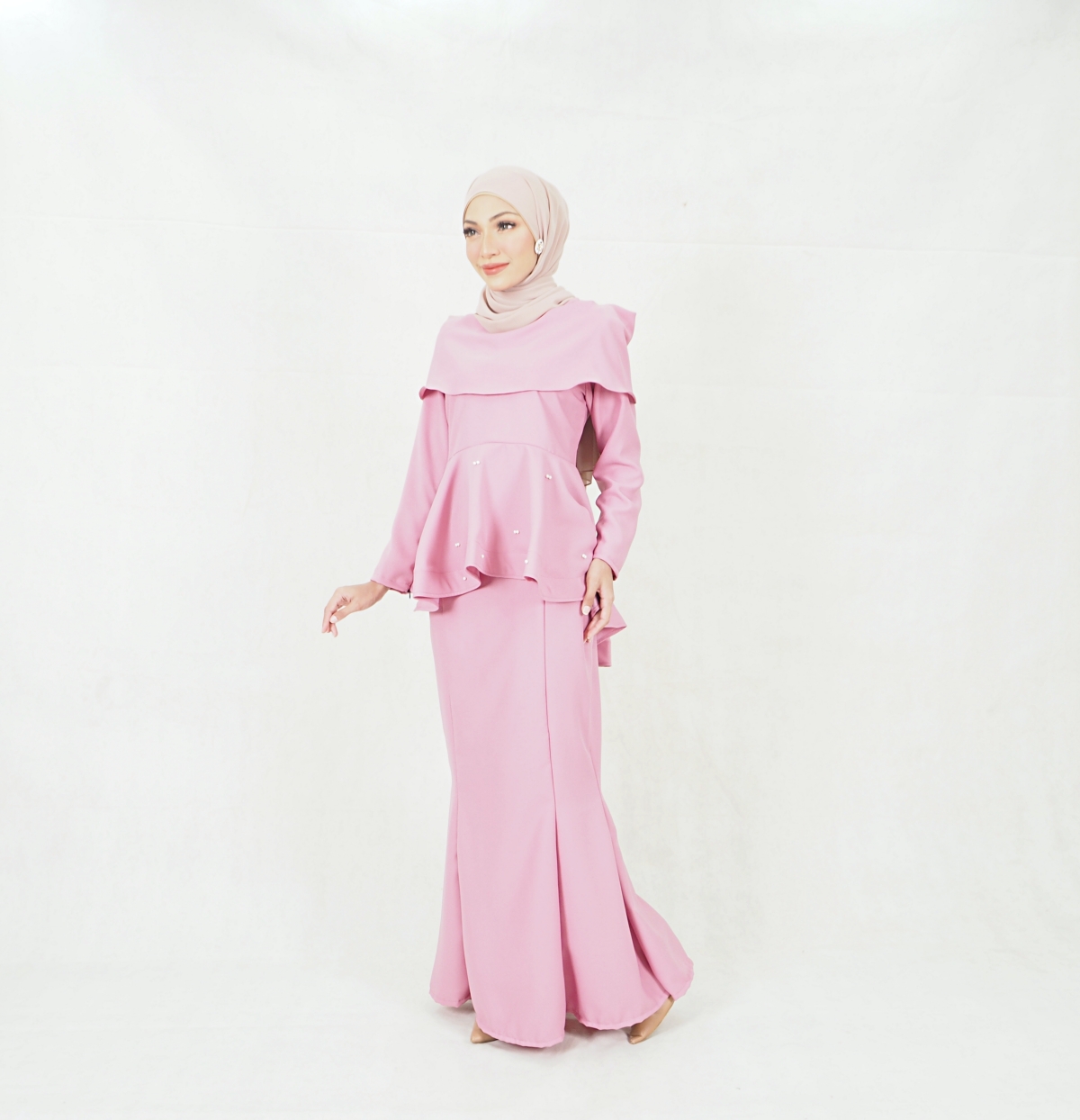 SW5352 MODERN PEPLUM BAJU KURUNG PINK
