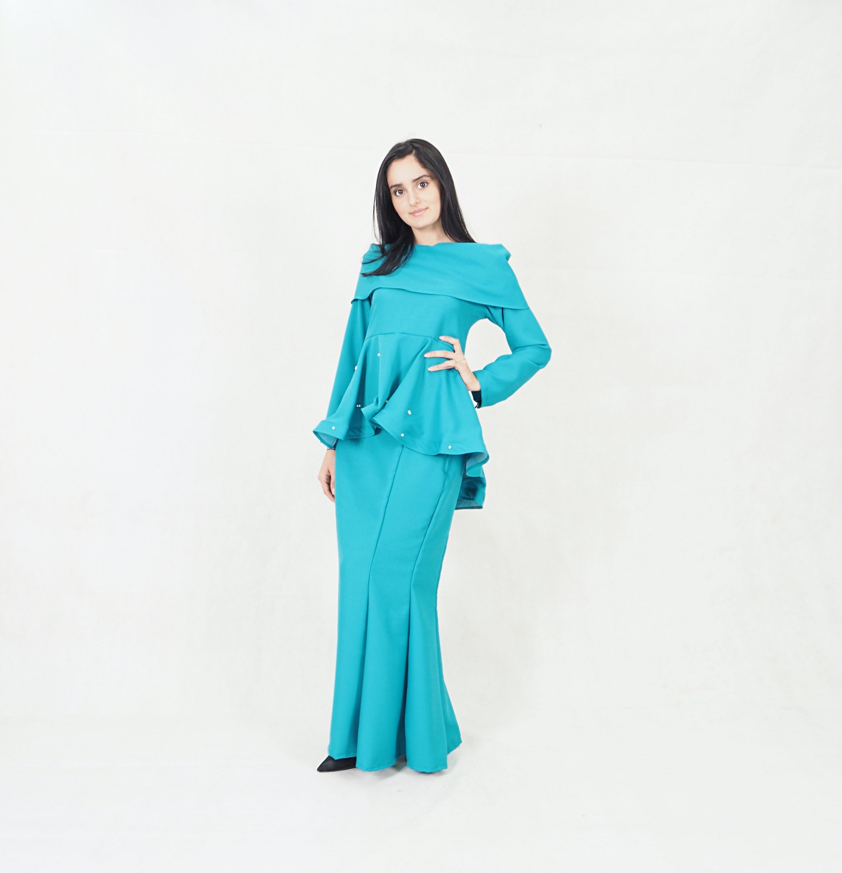 SW5352 MODERN PEPLUM BAJU KURUNG GREEN