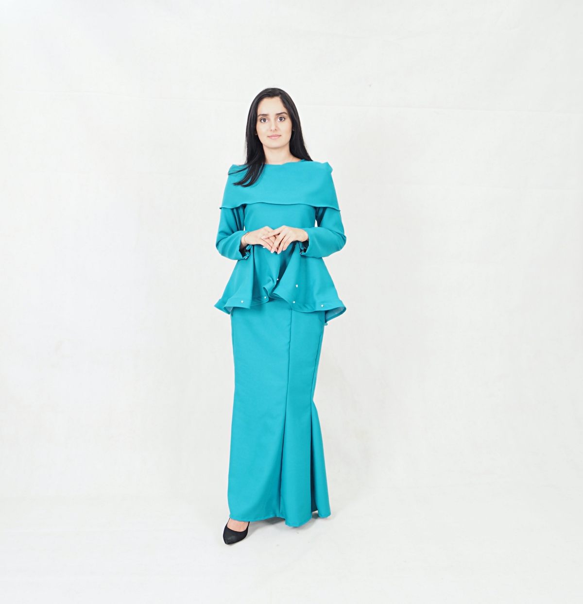 SW5352 MODERN PEPLUM BAJU KURUNG GREEN