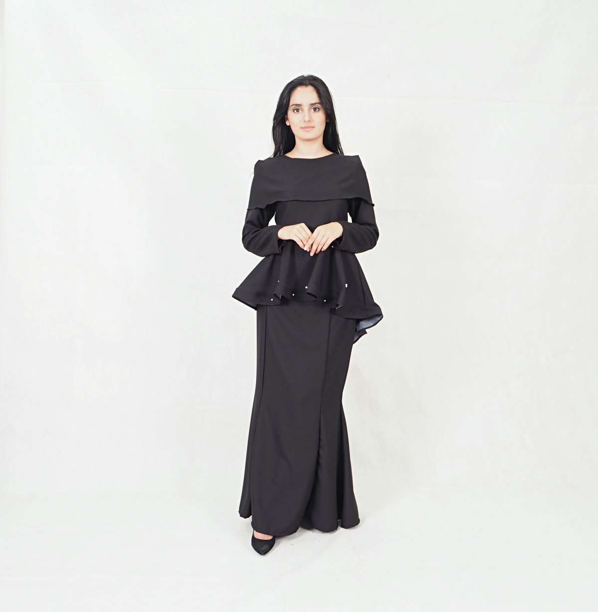 SW5352 MODERN PEPLUM BAJU KURUNG BLACK