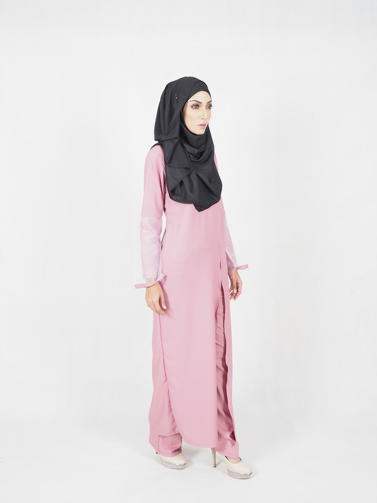 SW5356 PLUS SIZE BREASTFEEDING BLOUSE & PANTS PINK
