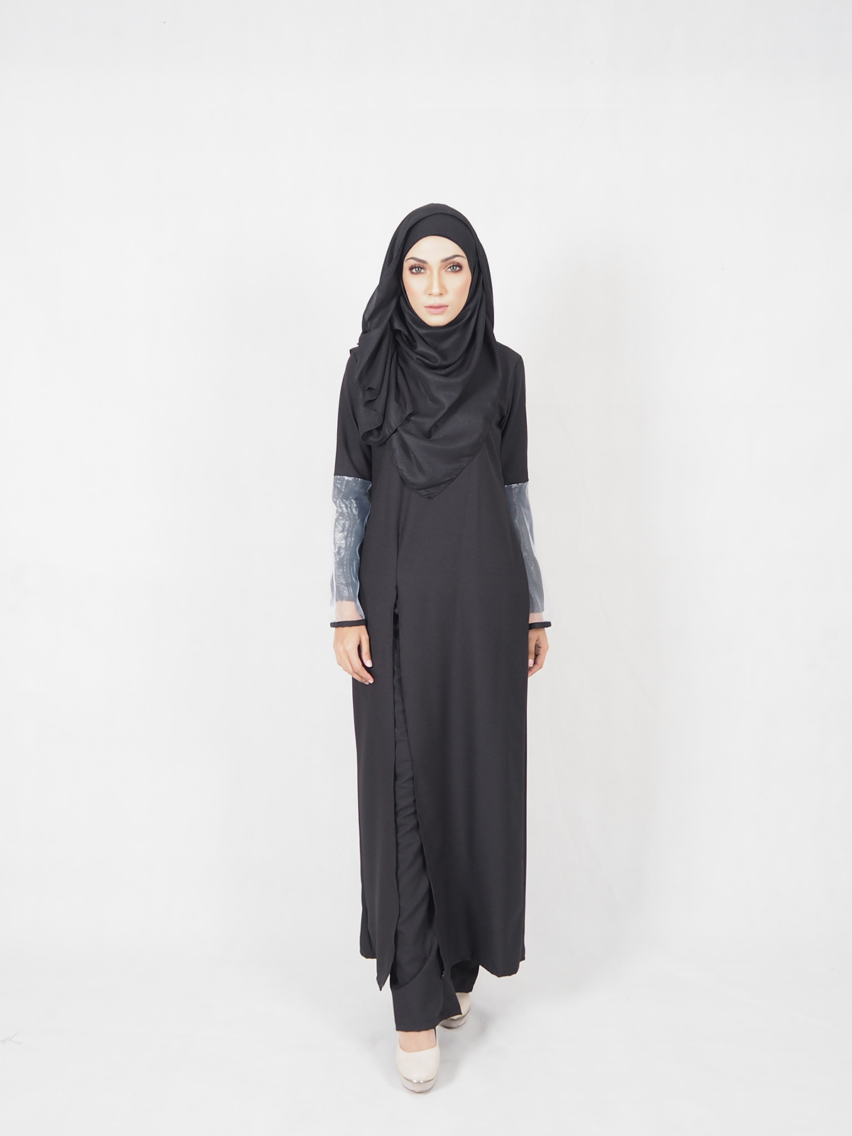 SW5356 PLUS SIZE BREASTFEEDING BLOUSE & PANTS BLACK