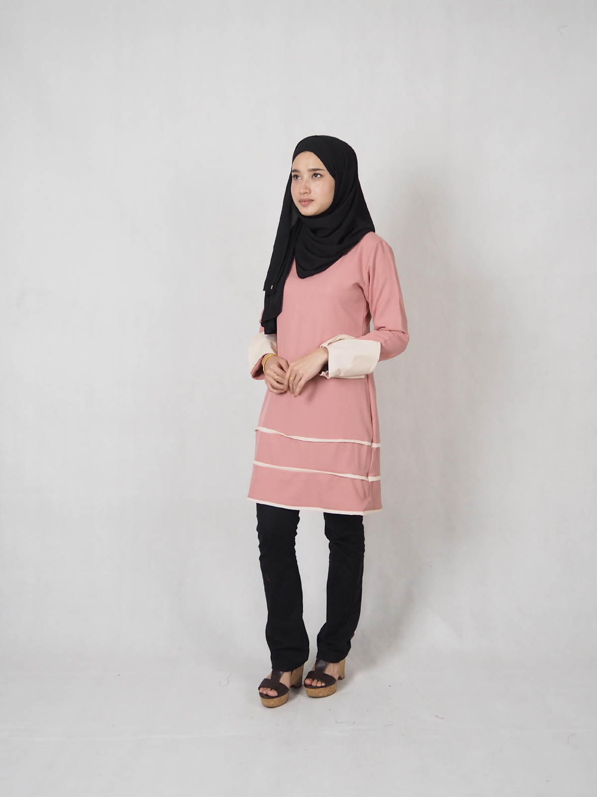 SW5358 WOMEN'S TRENDY BLOUSE DUSTY PINK