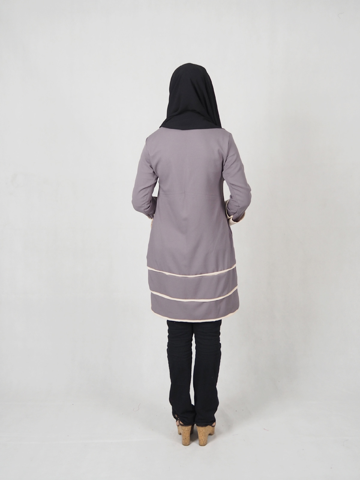 SW5358 WOMEN'S TRENDY BLOUSE GREY