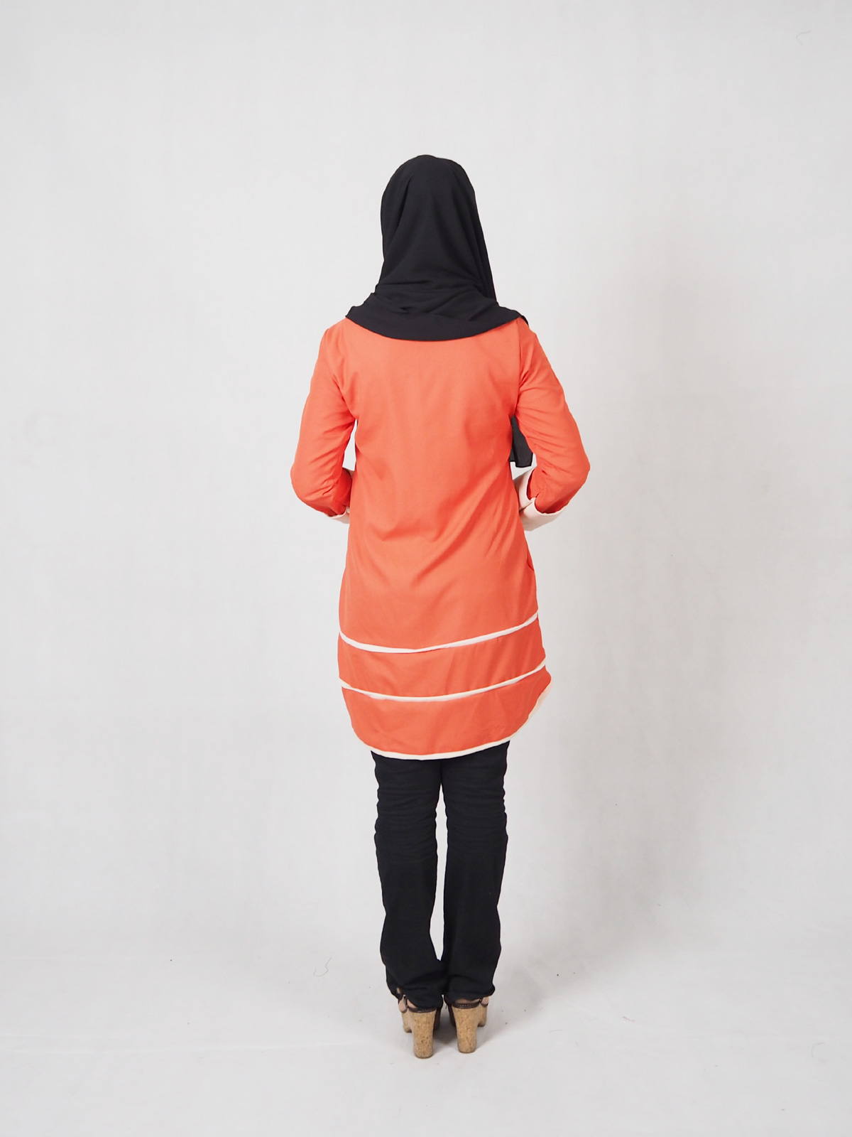SW5358 WOMEN'S TRENDY BLOUSE ORANGE