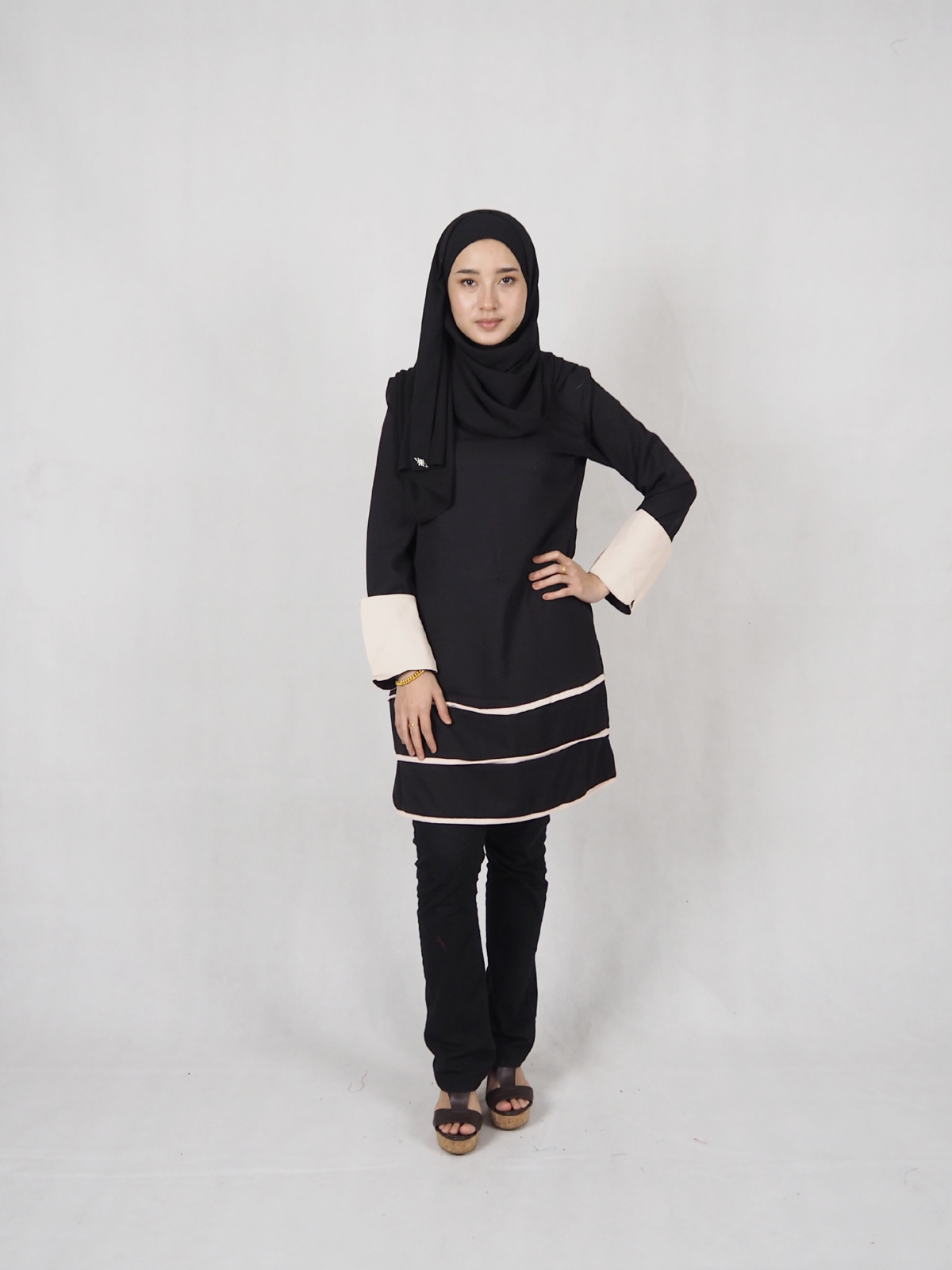 SW5358 WOMEN'S TRENDY BLOUSE BLACK