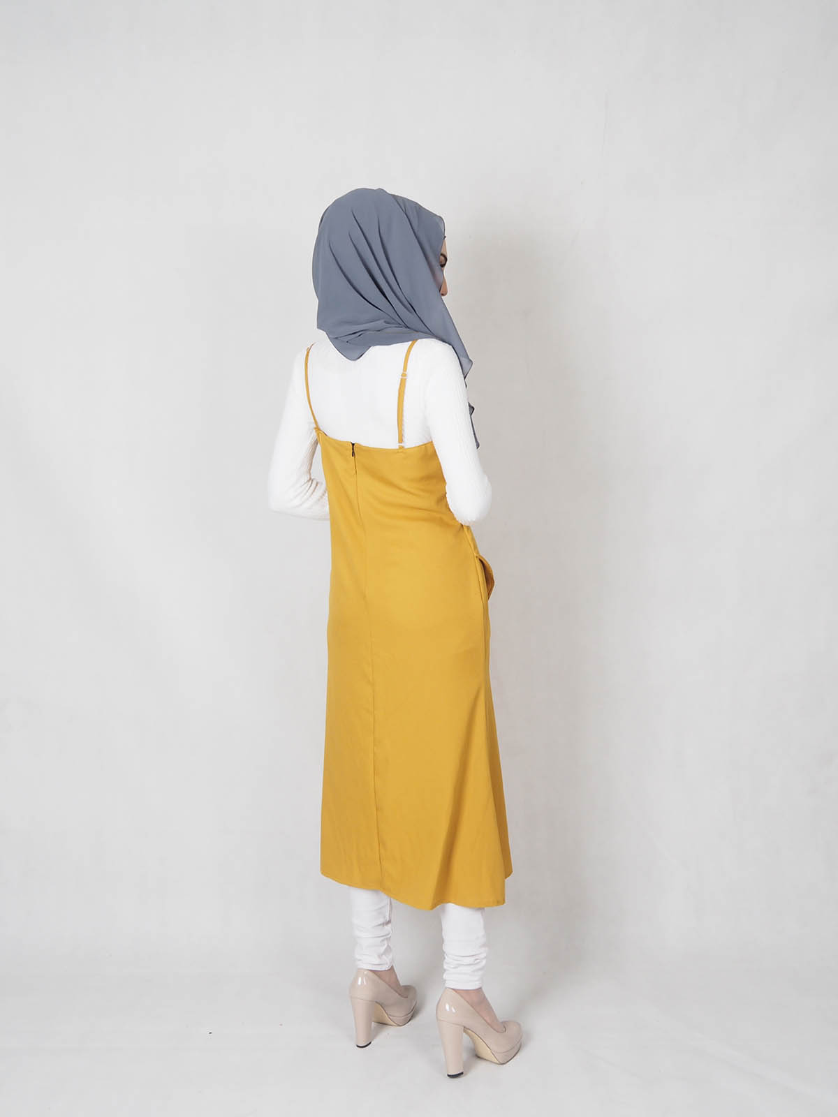 SW5359 WOMEN'S STRAP DRESS MUSTARD