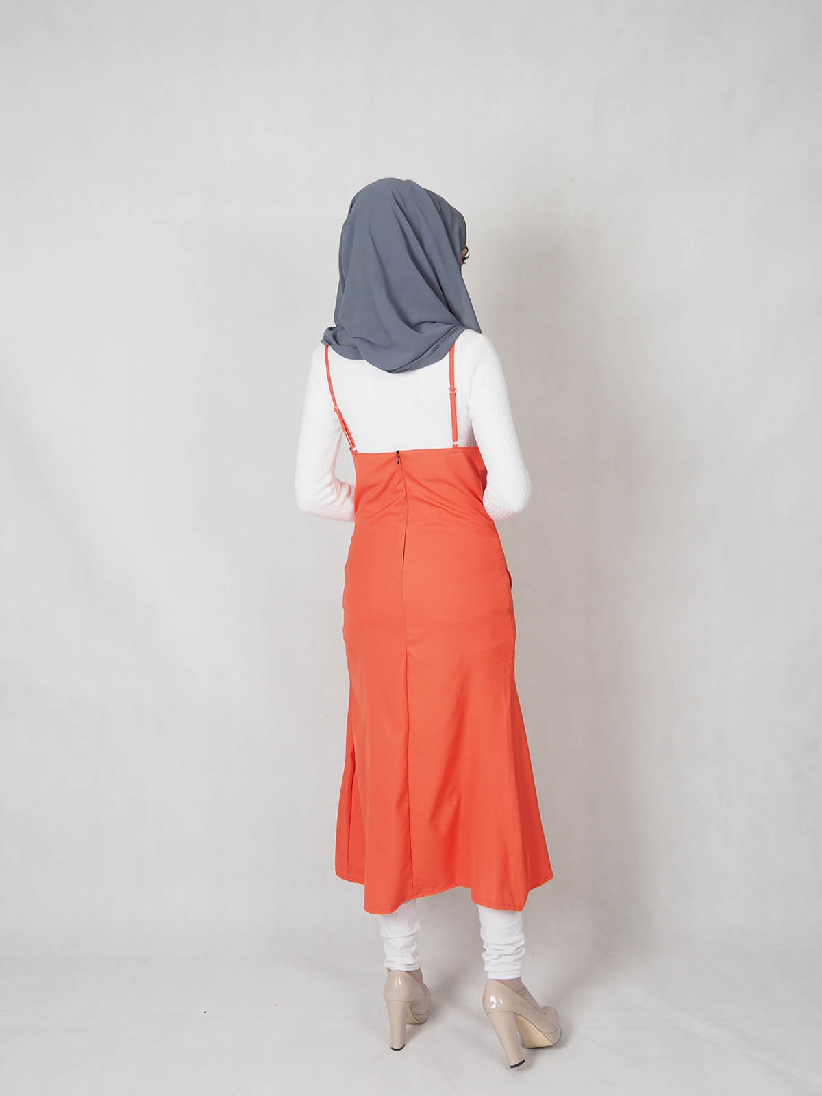 SW5359 WOMEN'S STRAP DRESS ORANGE