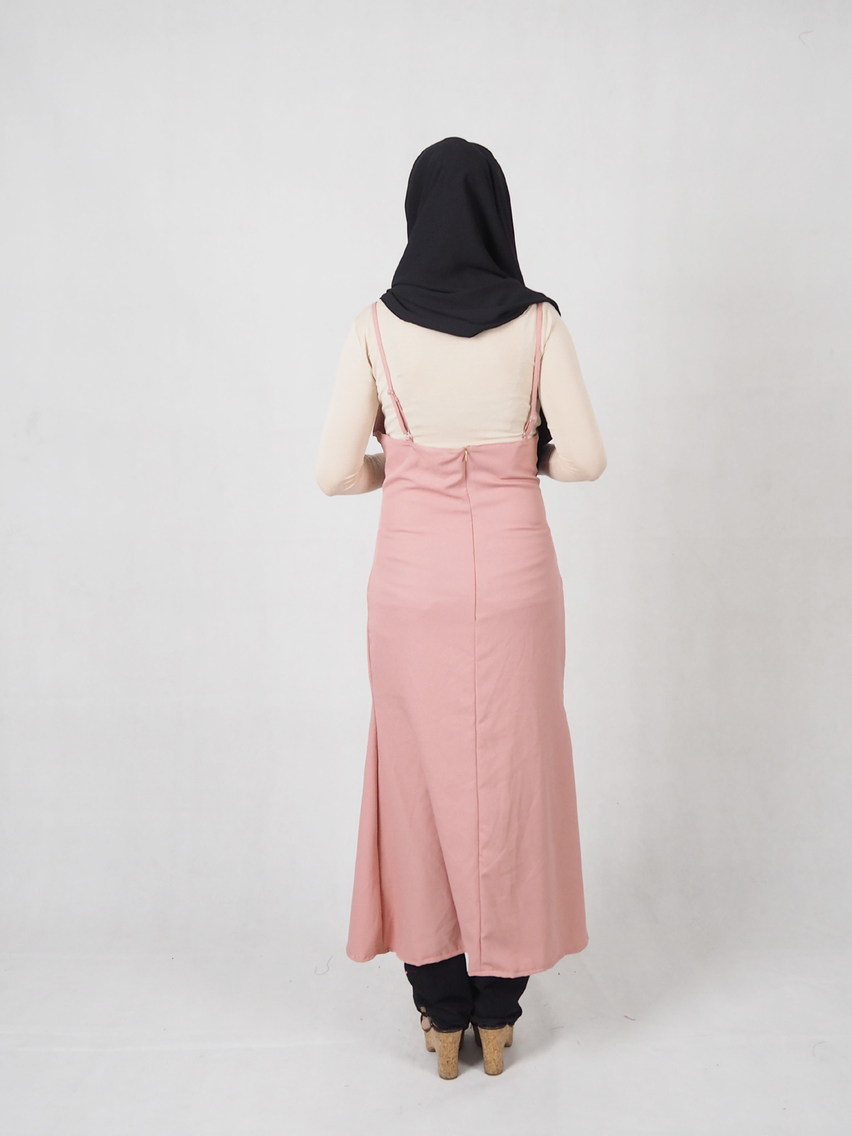 SW5359 WOMEN'S STRAP DRESS DUSTY PINK
