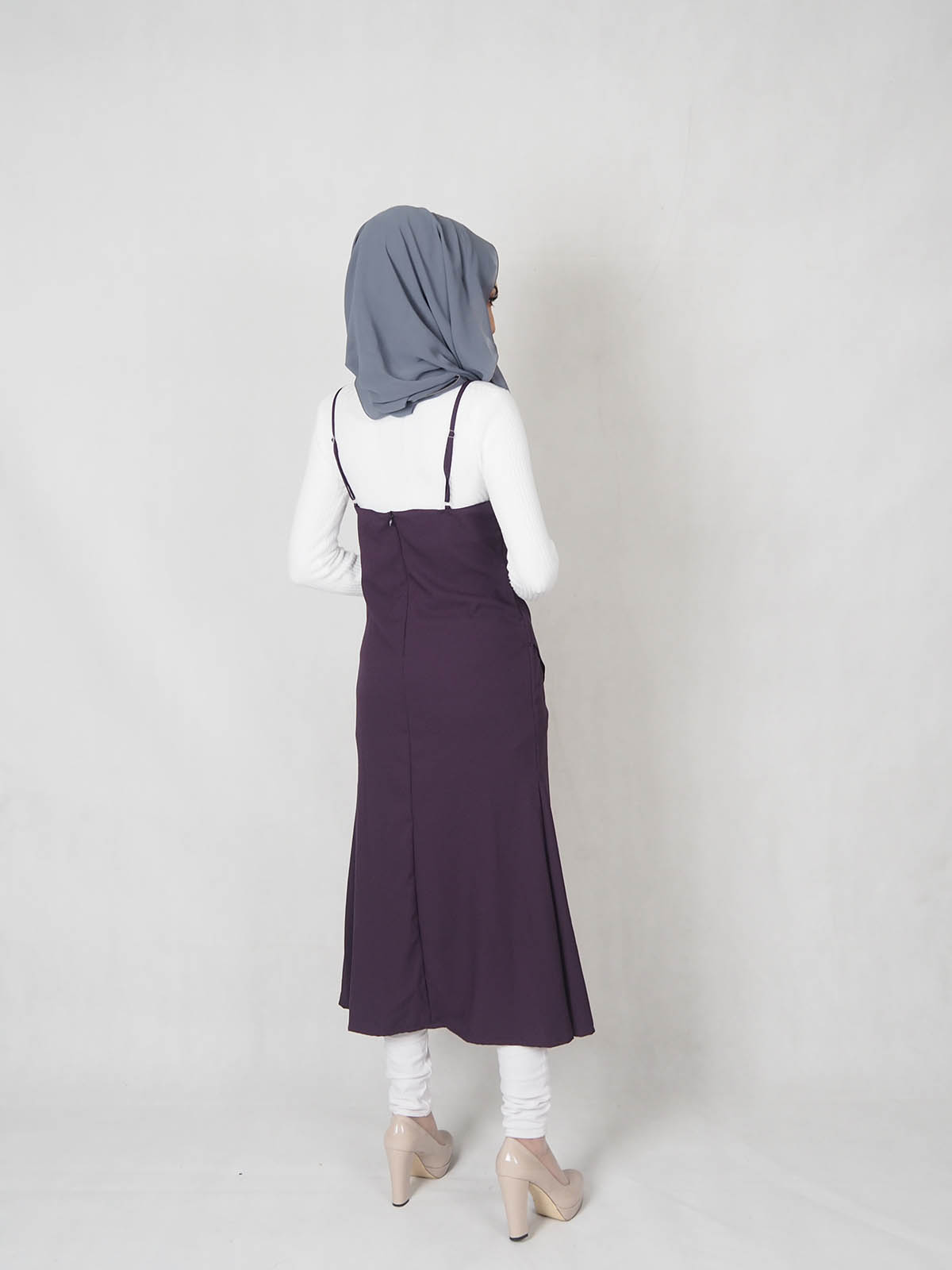 SW5359 WOMEN'S STRAP DRESS PURPLE