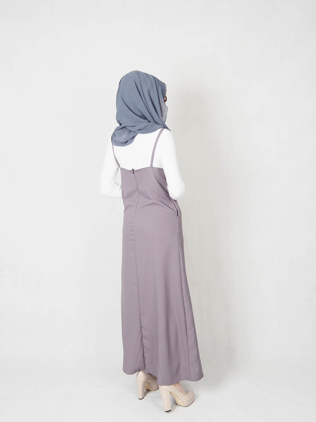 SW5361 PLAIN STRAP DRESS GREY