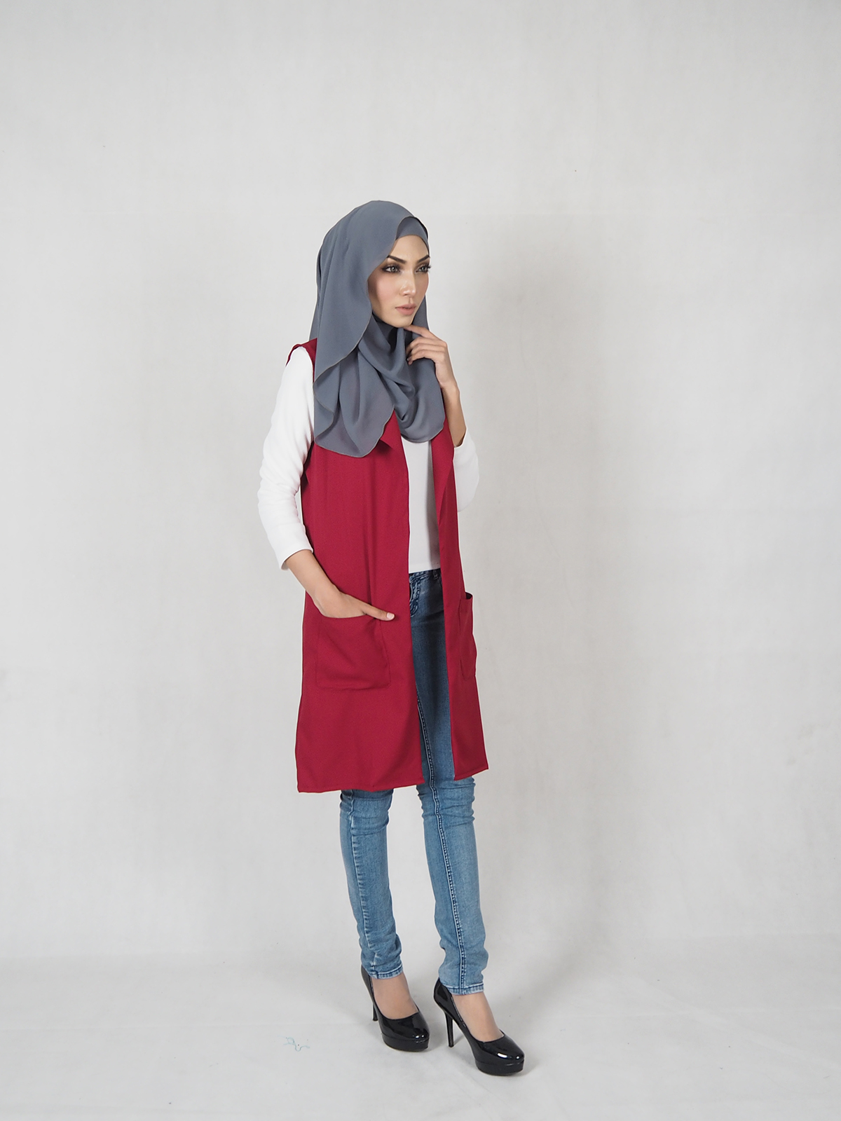 SW5365 Jesica Stylish Jacket Maroon