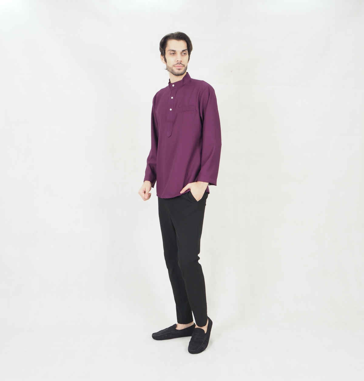 SW5367 Men Top Kurta Purple