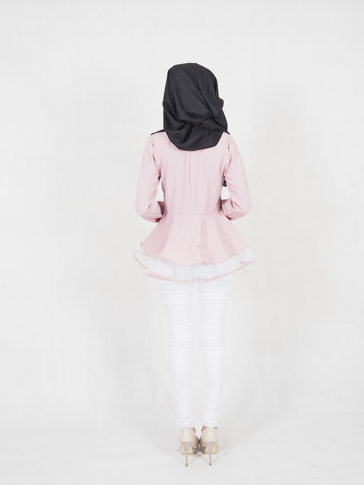 SW5370 PLUS SIZE BREASTFEEDING PEPLUM BLOUSE PINK
