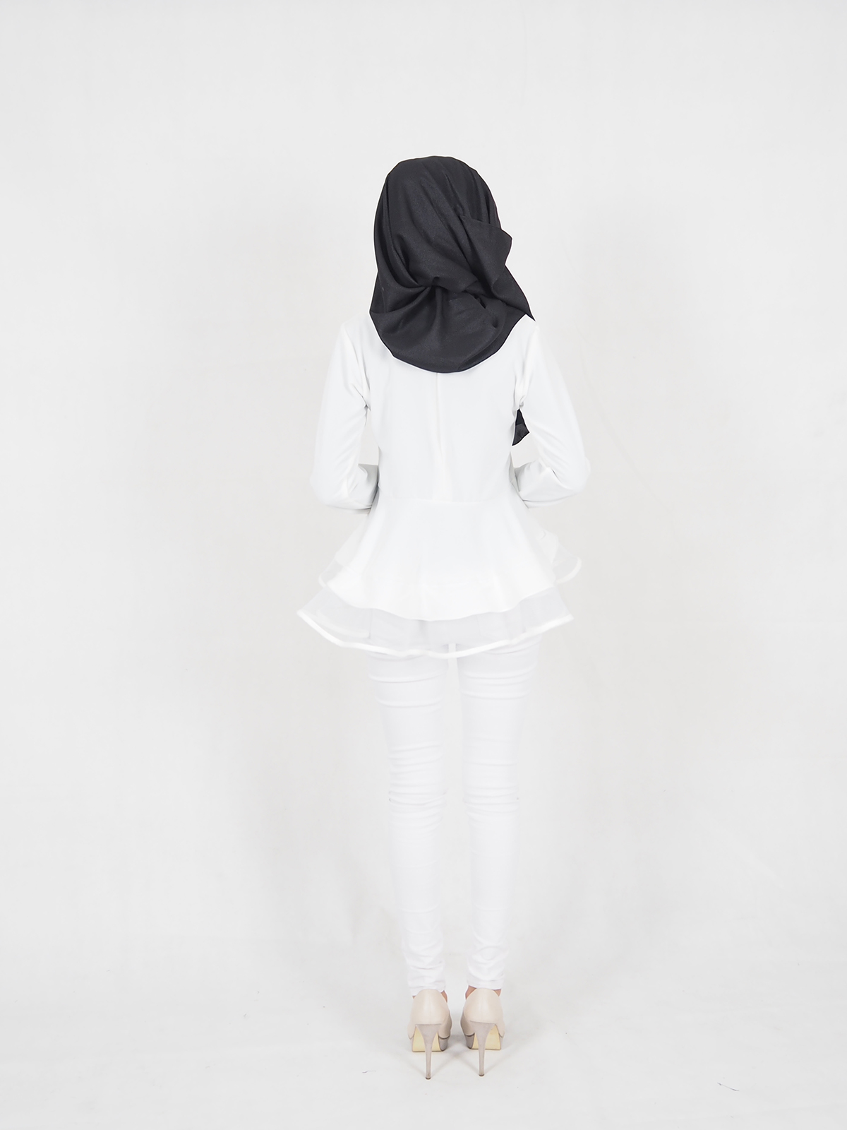 SW5370 PLUS SIZE BREASTFEEDING PEPLUM BLOUSE WHITE